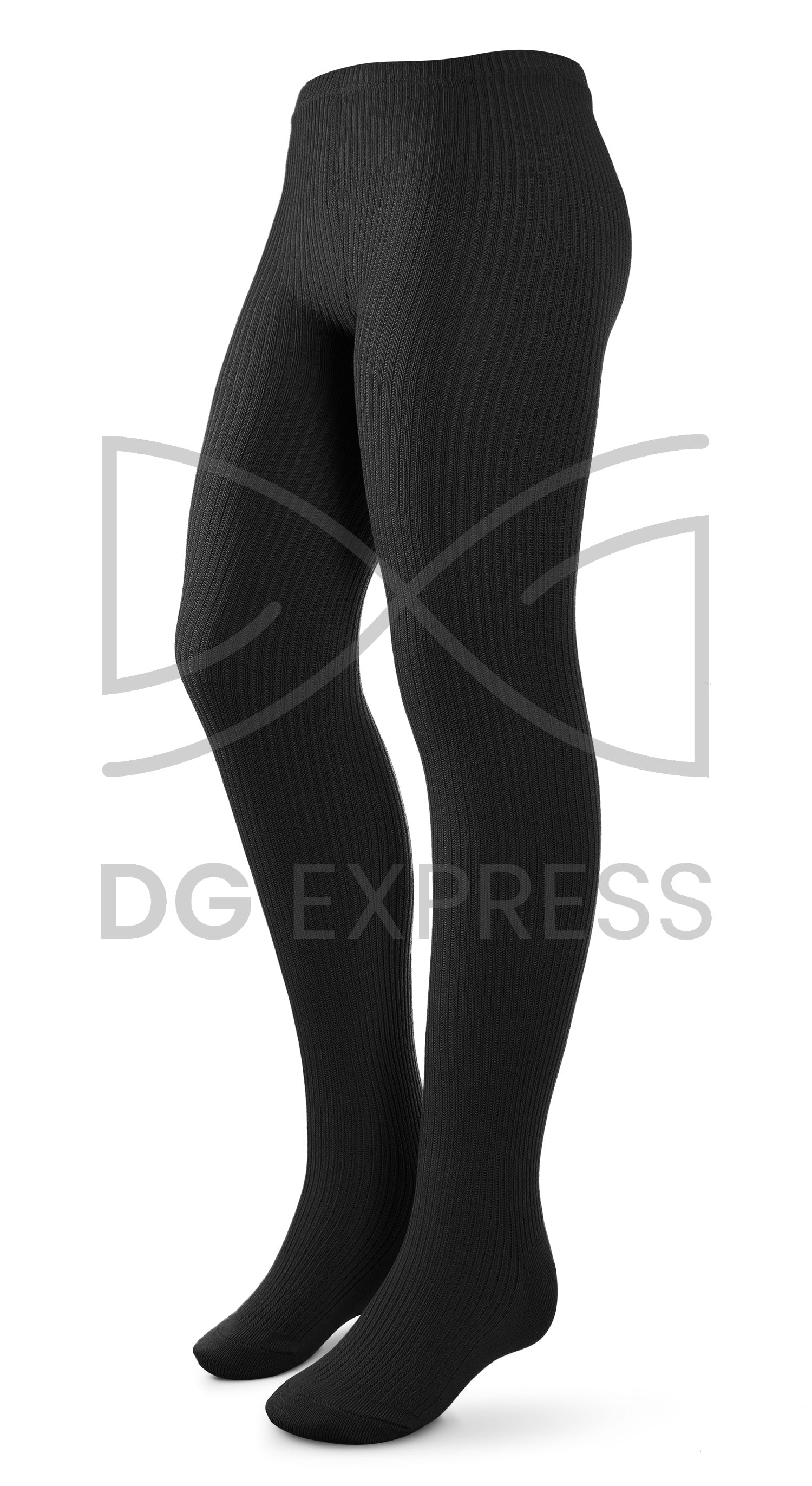 Zubi Girl's Thin Ribbed Cotton Tights