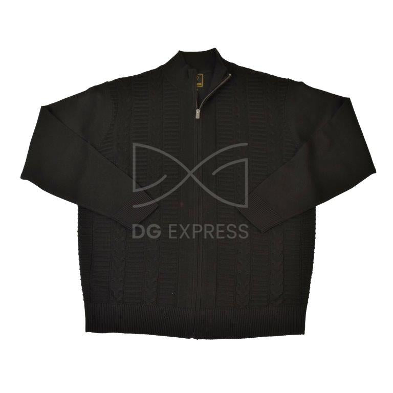 F/X Fusion Black Cable Zippered Sweater