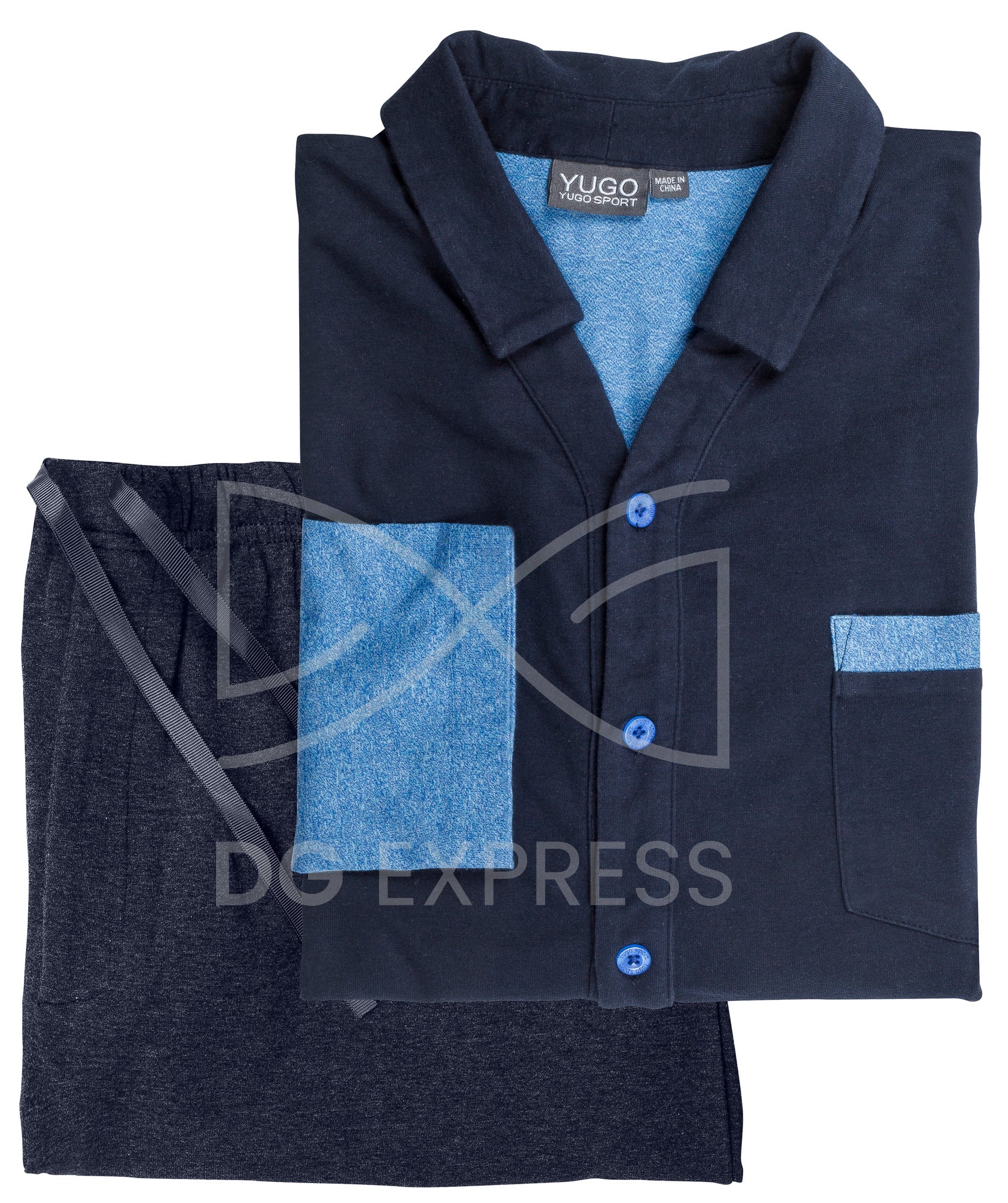 Yugo Men's Blue Mix Pajamas #9241