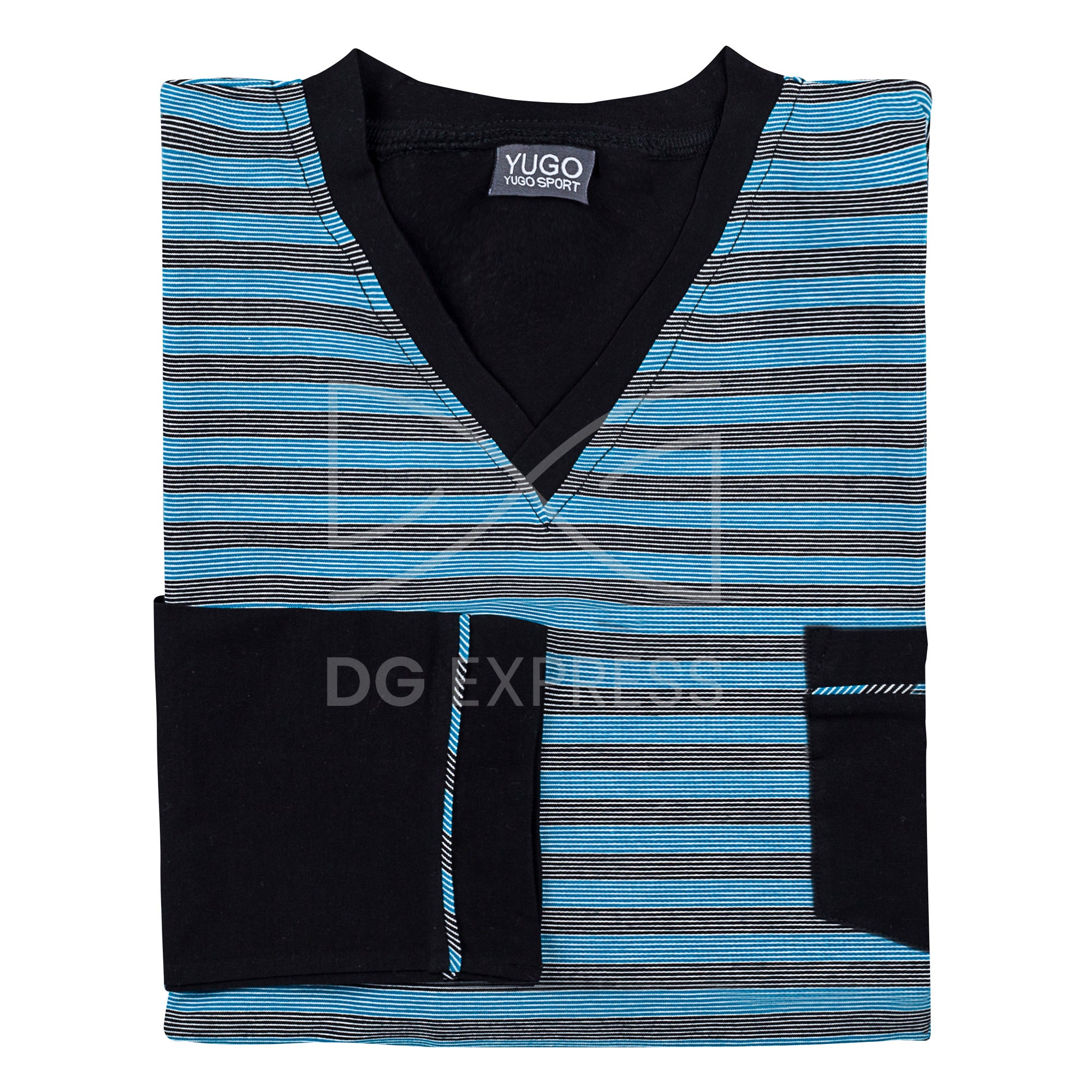Yugo Men's Aqua Stripe Pajamas #9281