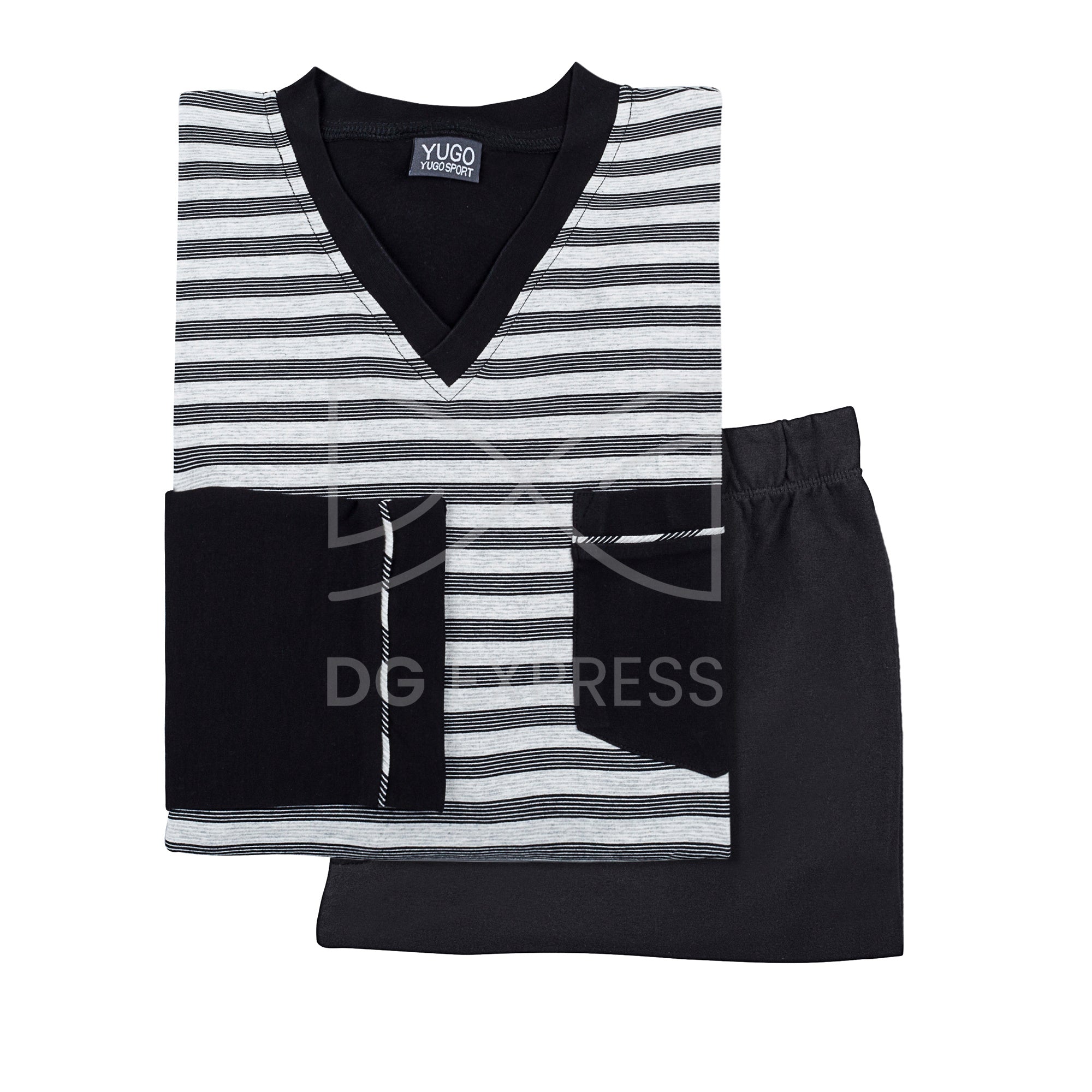 Yugo Men's Grey Stripe Pajamas #9281