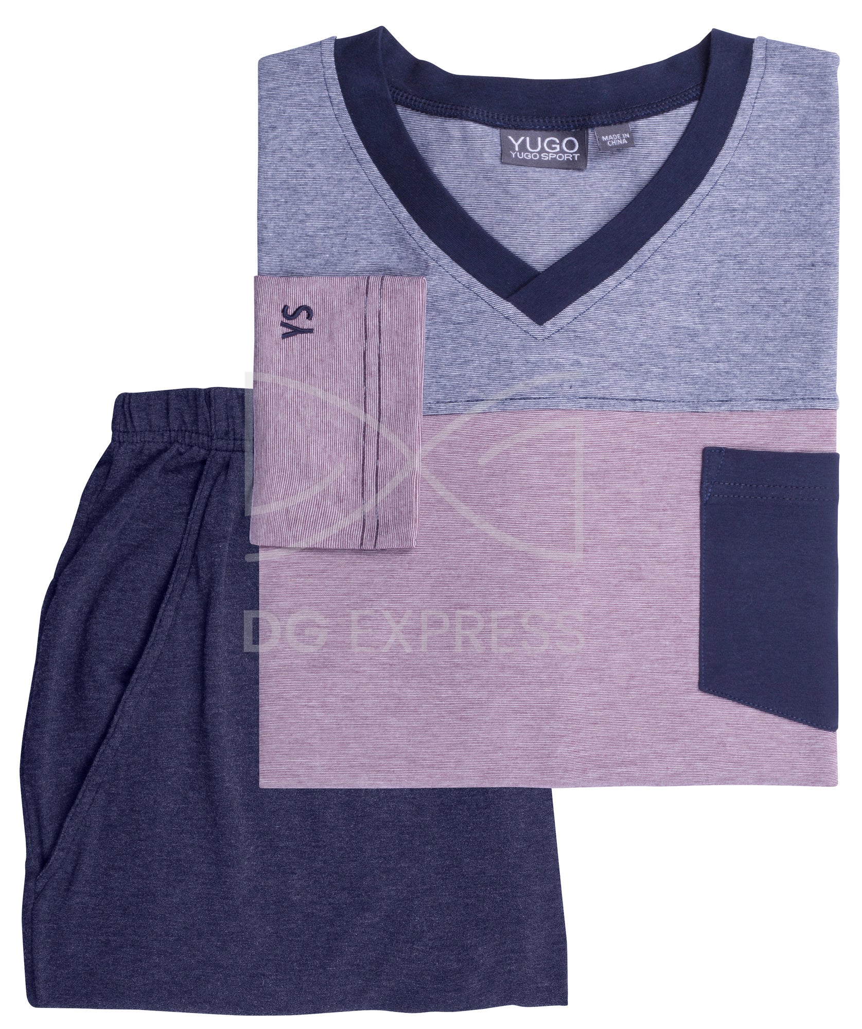 Yugo Men's Maroon & Navy Pajamas #9295