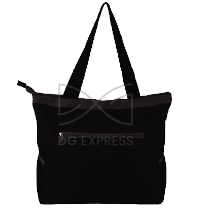 Abstract Black Faux Leather Tote Bag