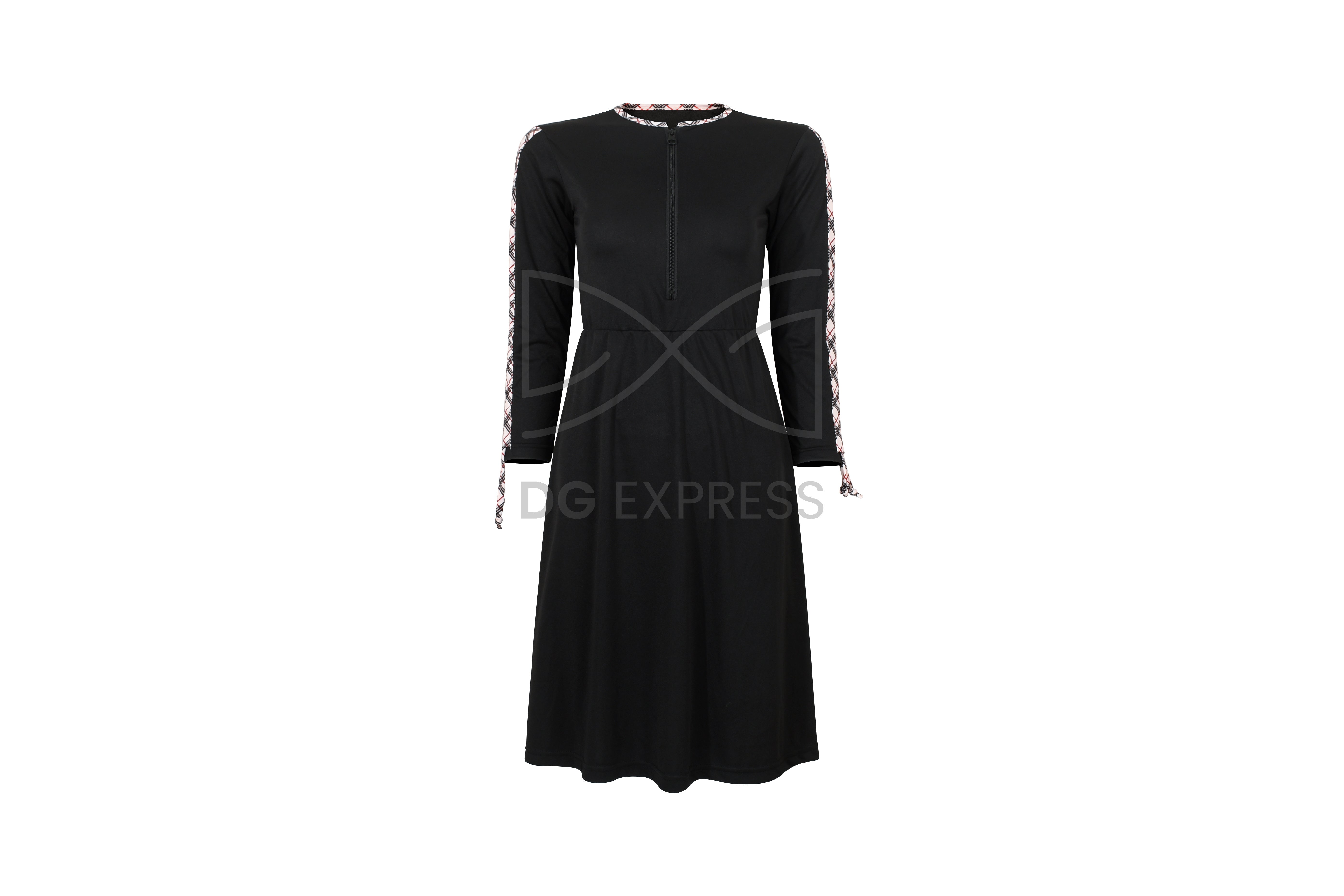 Abstract Ladies Black/Beige Swim Dress