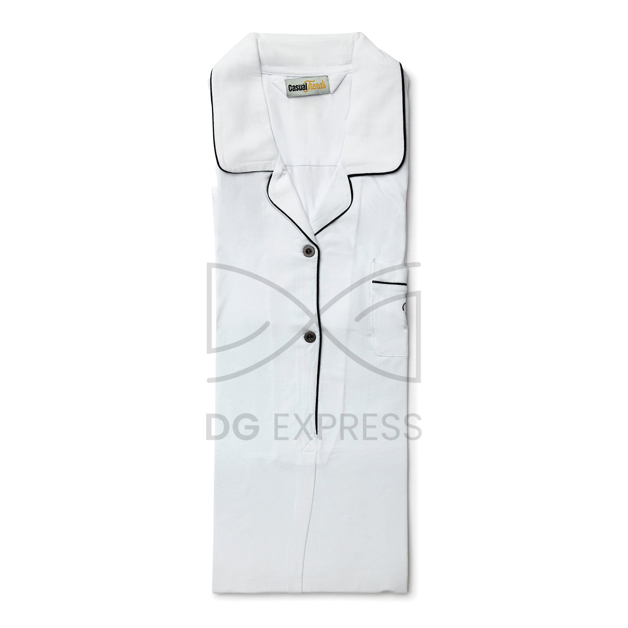 Casual Trends Men's Knit White Night Shirt