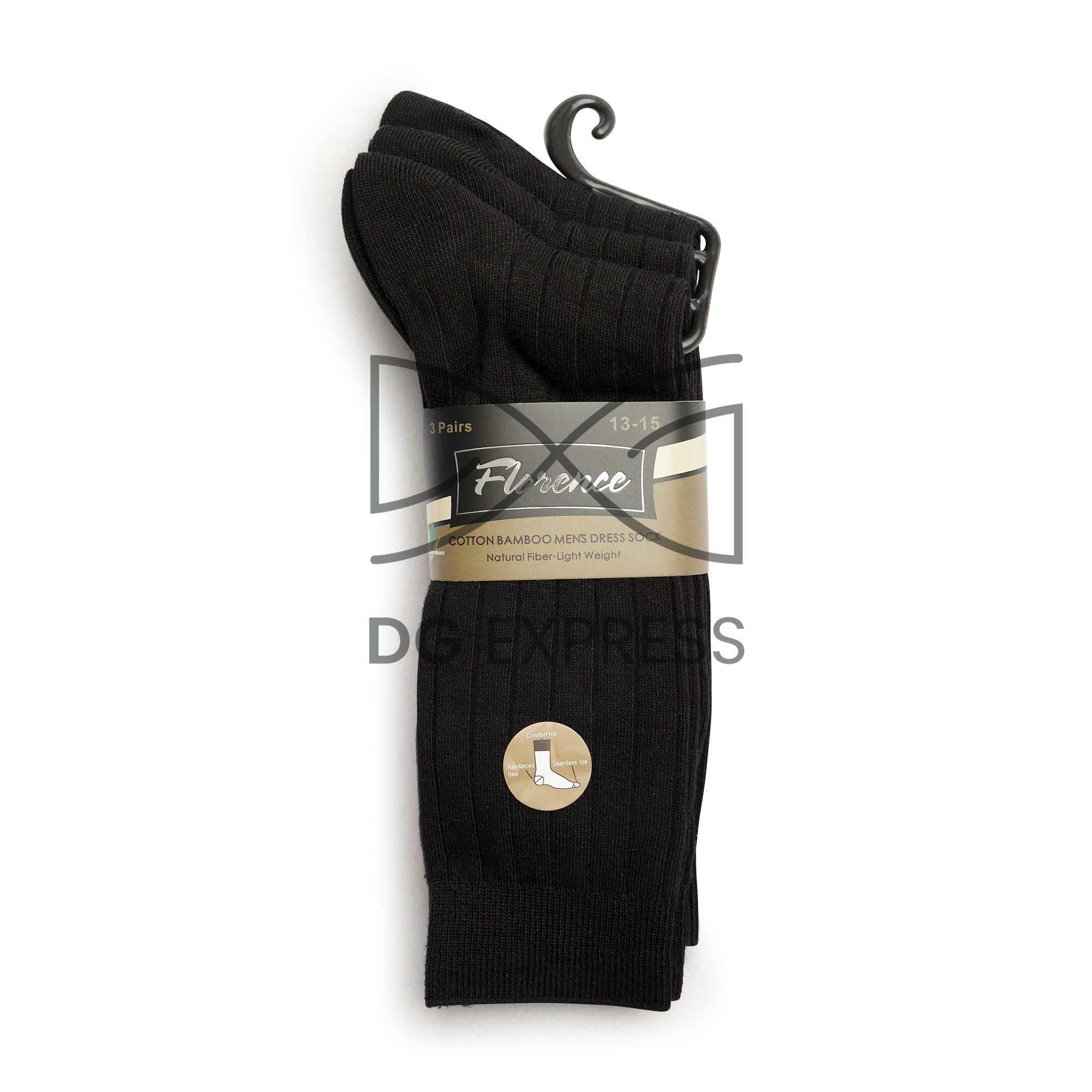 Florence Mens Black Bamboo Socks