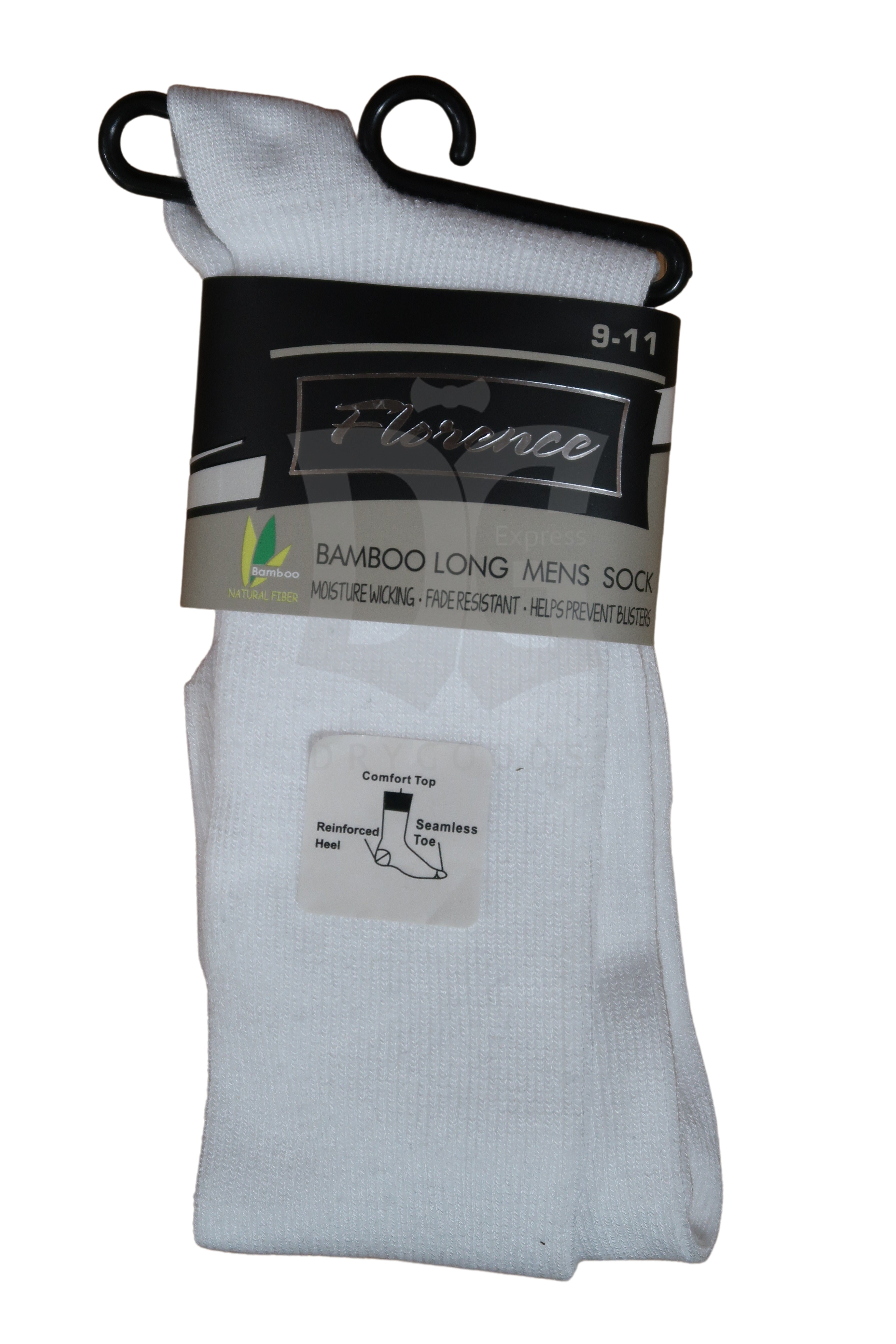 Florence Bamboo Long Men's White Socks