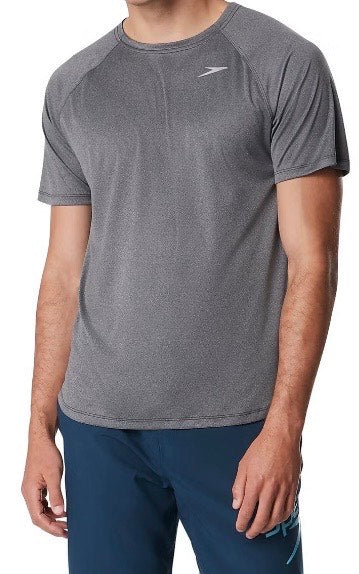 Speedo Mens Heather Gray Swim T-Shirt