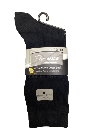 Florence Men's Black Medium Weight Modal Socks