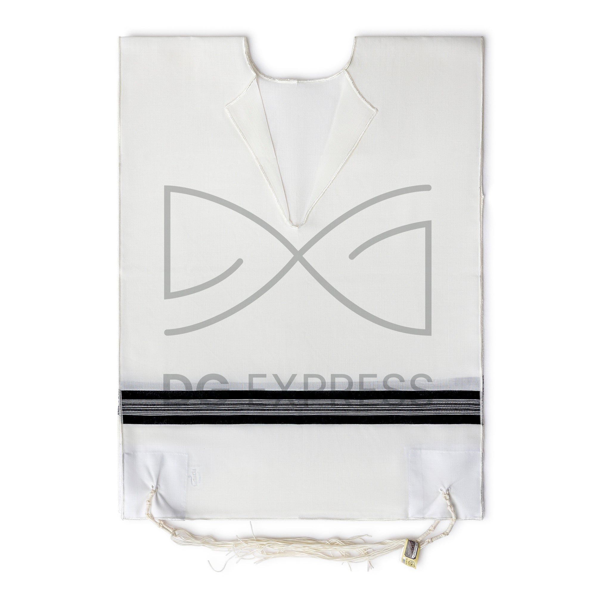 Meshibach Men's Wool Tzitzis Slit Neck