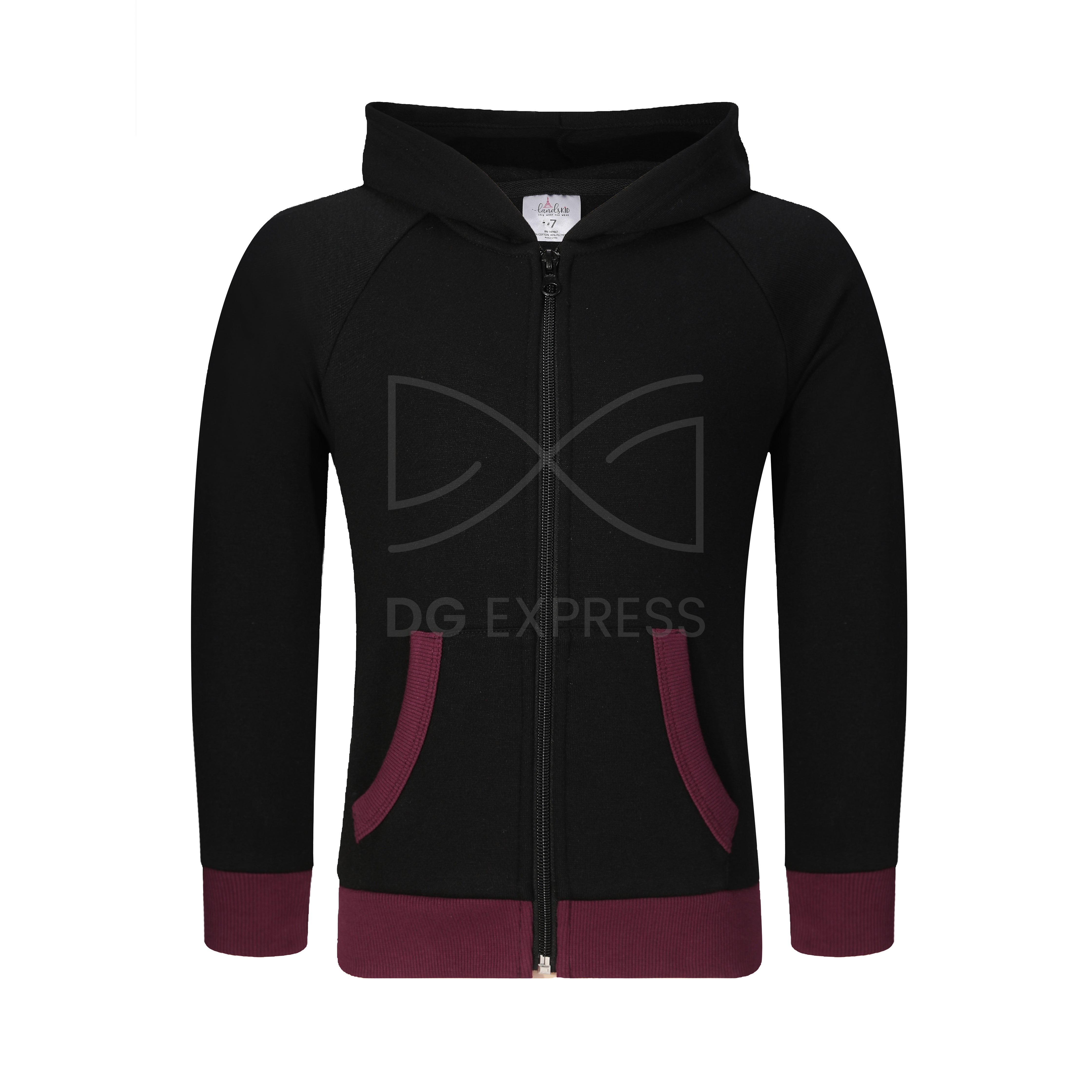 Landskid Kids Black/Maroon Hoodie