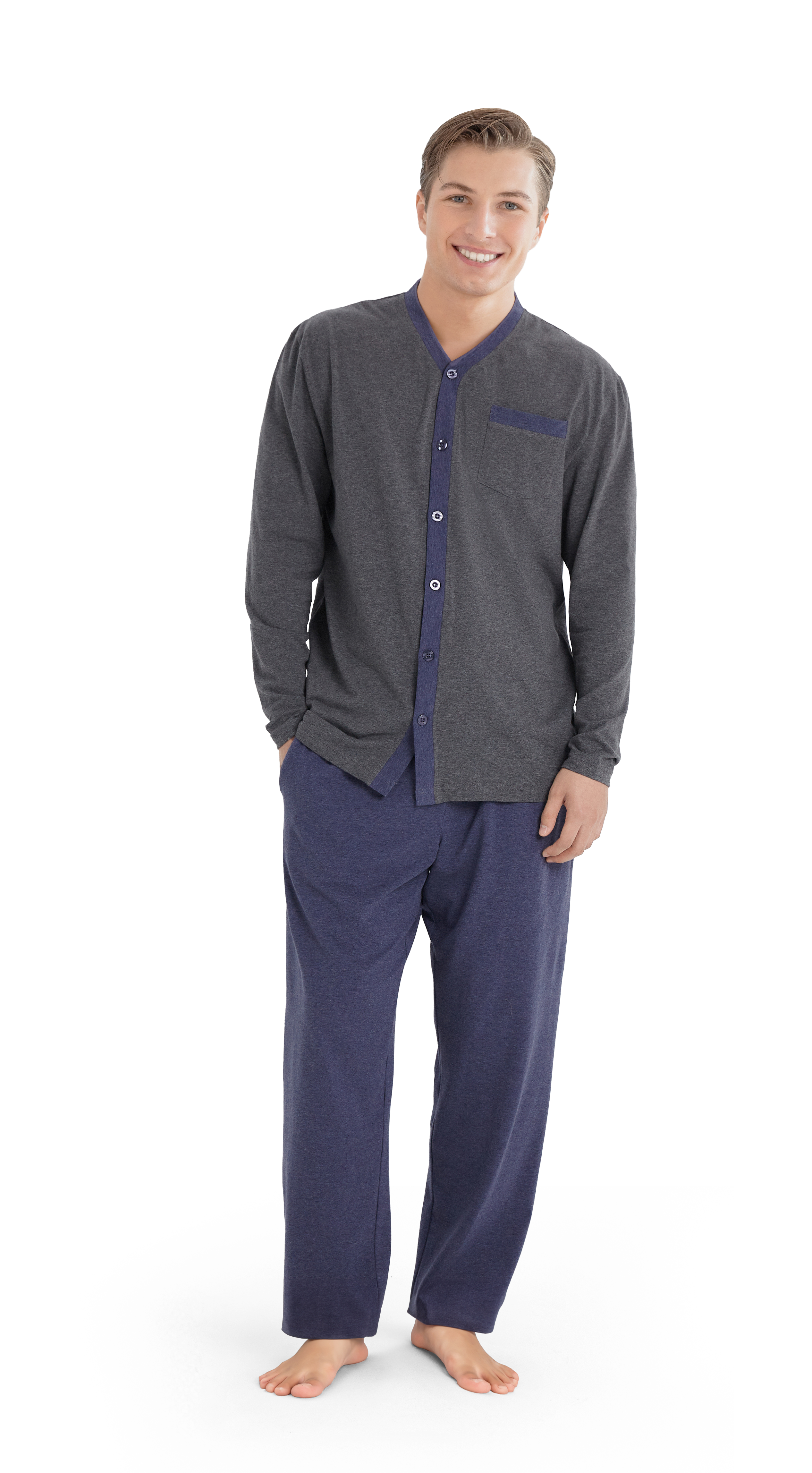 Casual Trends Men's Buttoned Pajamas