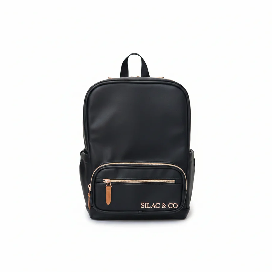 Silac & Co Onyx Black Leather Briefcase