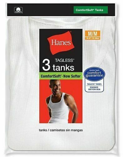 Hanes Mens A-Shirts 6 Pack