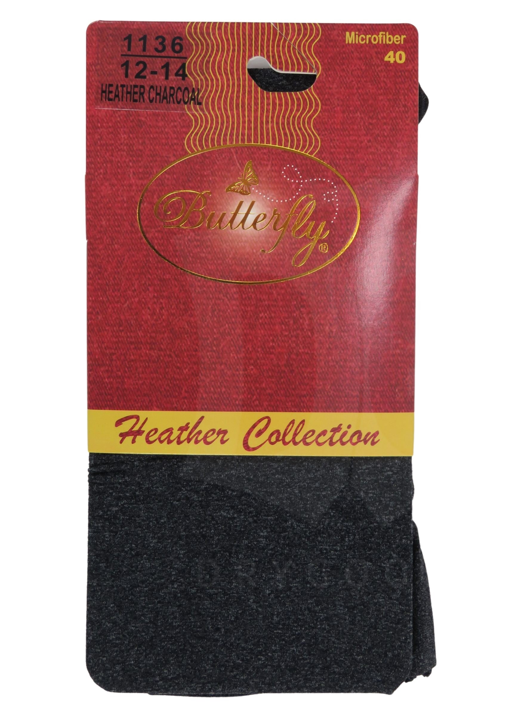 Butterfly Heather Collection Girls Microfiber Tigh