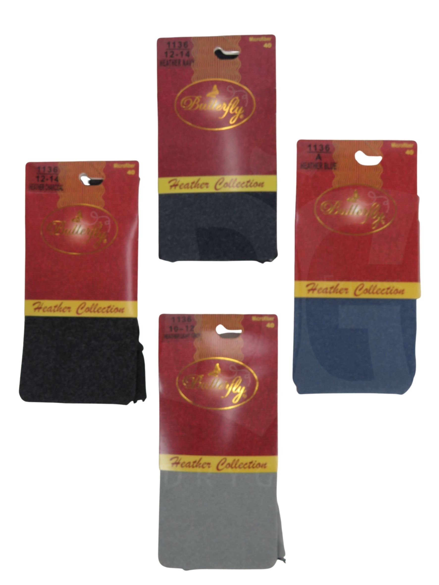 Butterfly Heather Collection Girls Microfiber Tigh