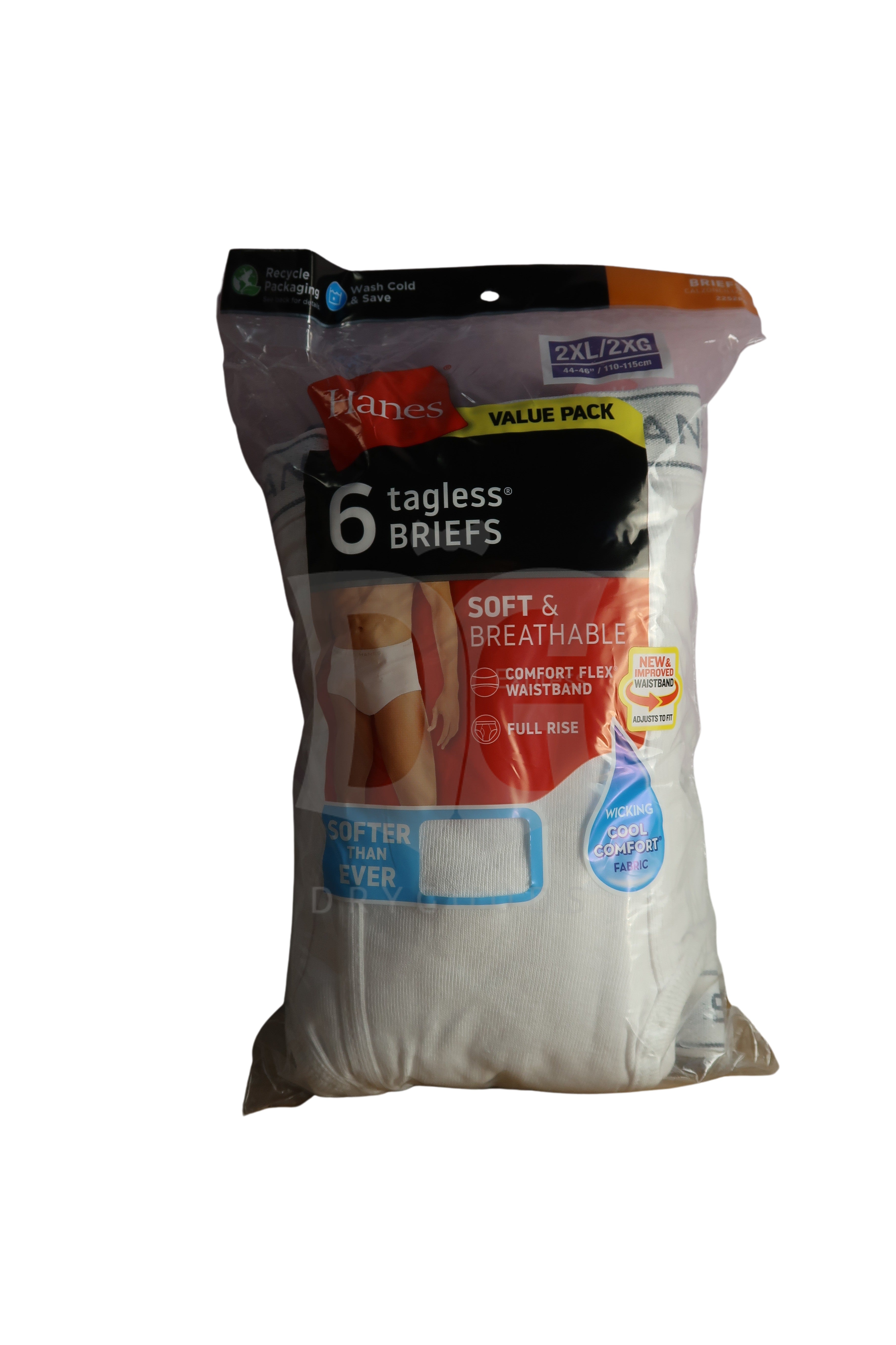 Hanes Mens White Briefs 6 Pack