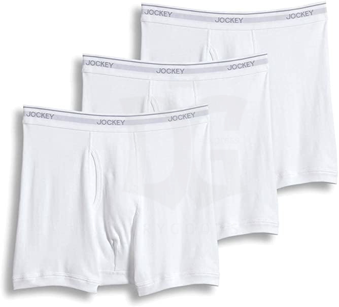 Jockey Mens White Boxer Briefs