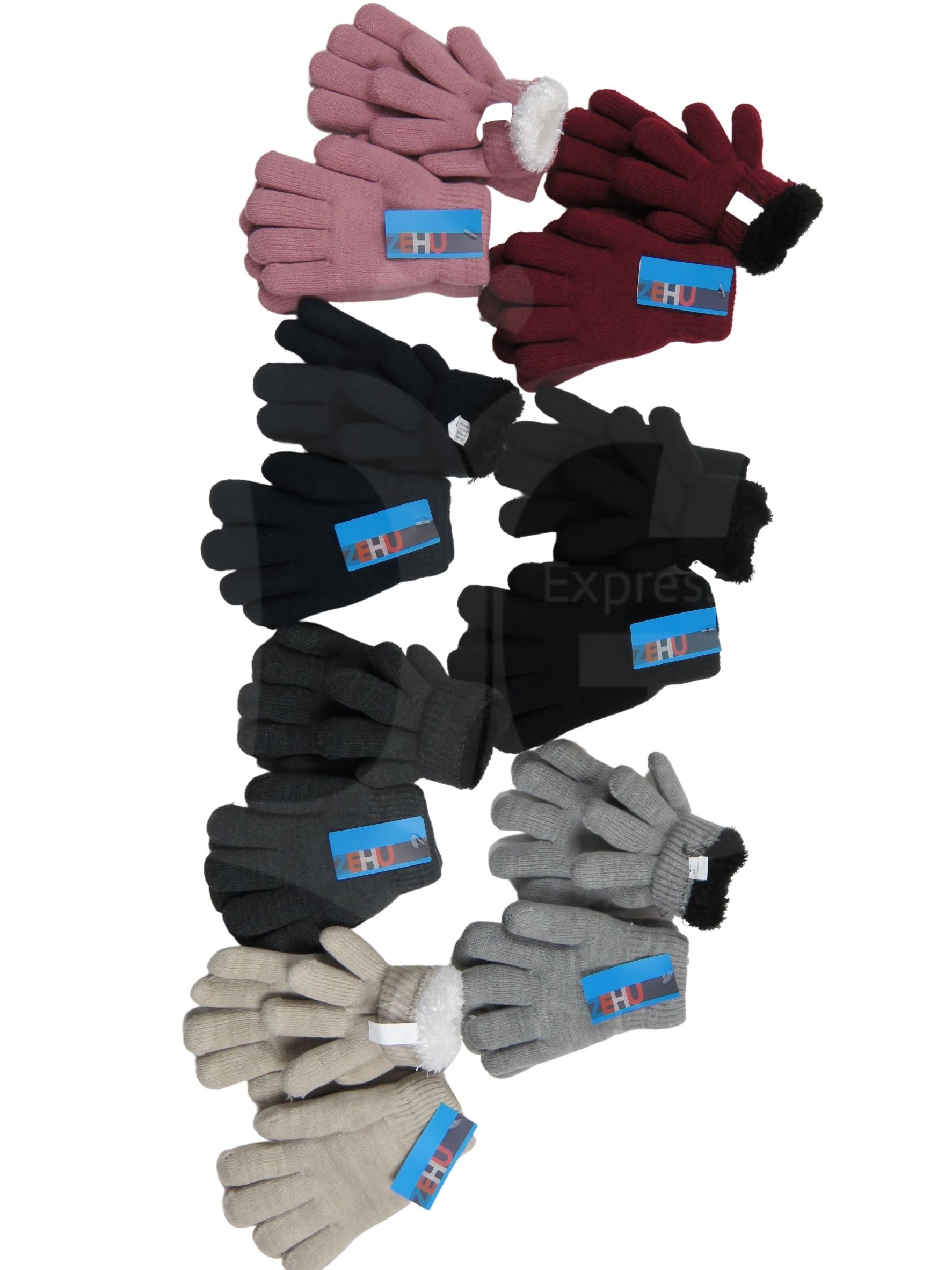 Zehu Gloves Knitted With Fur Lining