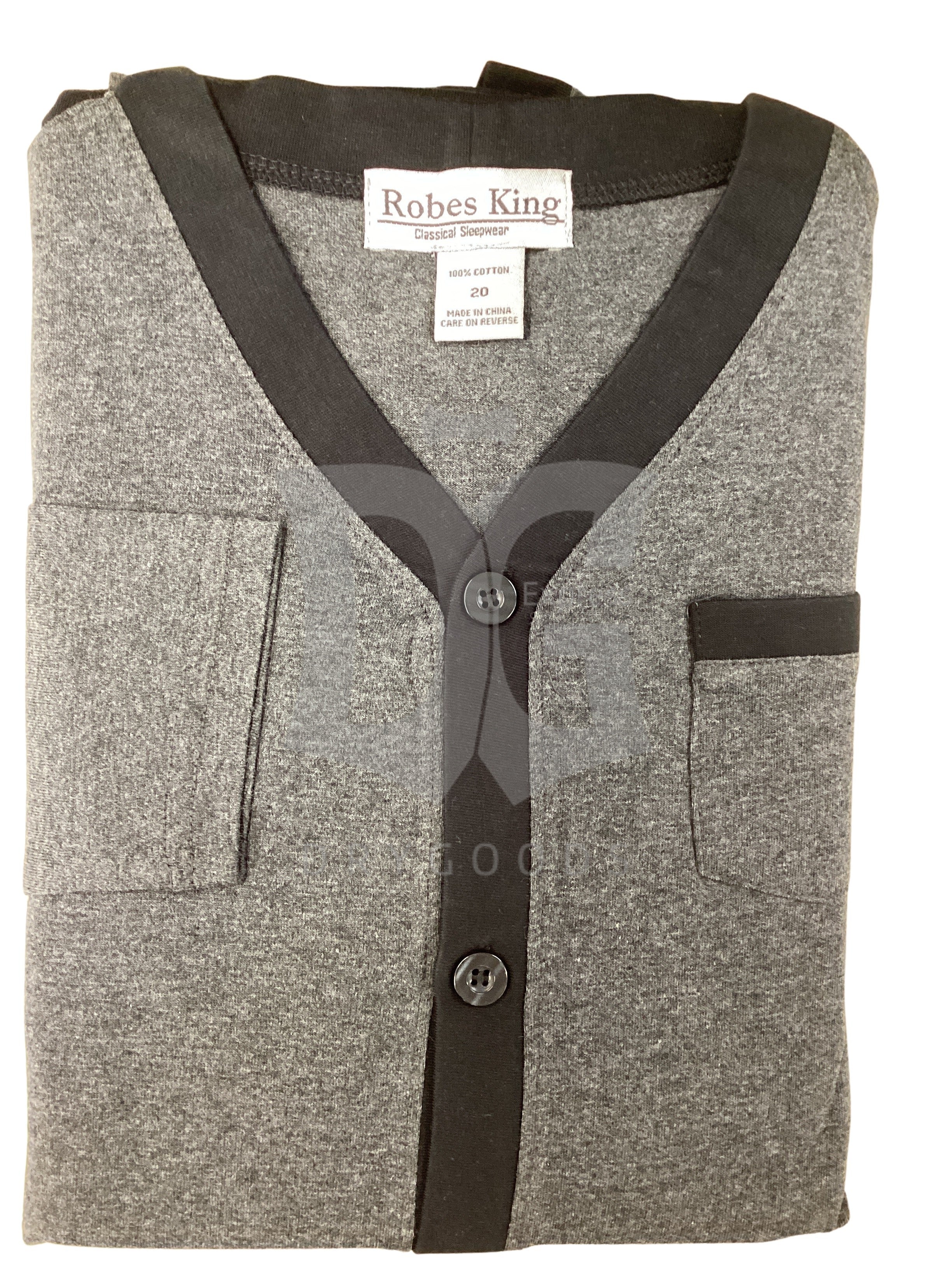 Robes King Men's Buttoned Pajamas