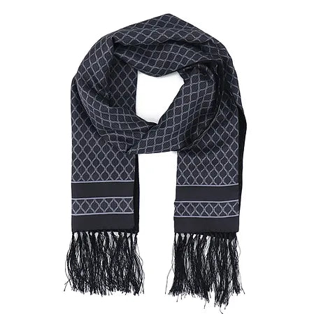 Lucci Men's Reversible Silk & Brushed Silk Scarf #