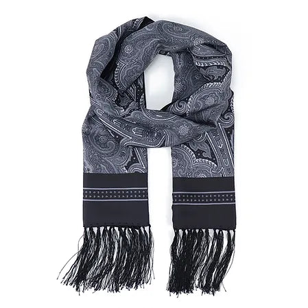 Lucci Men's Reversible Silk & Brushed Silk Scarf #