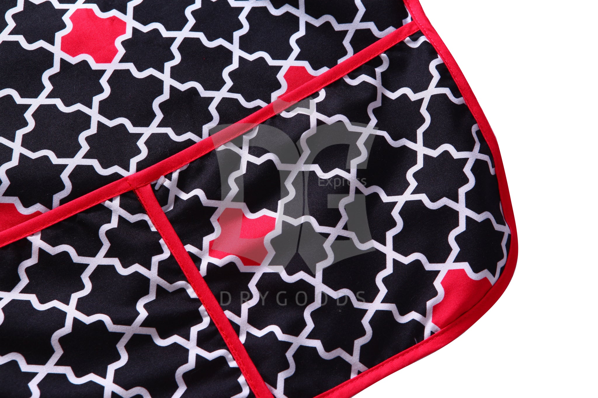Abstract Smock Bib With Sleeve Geometric Pink