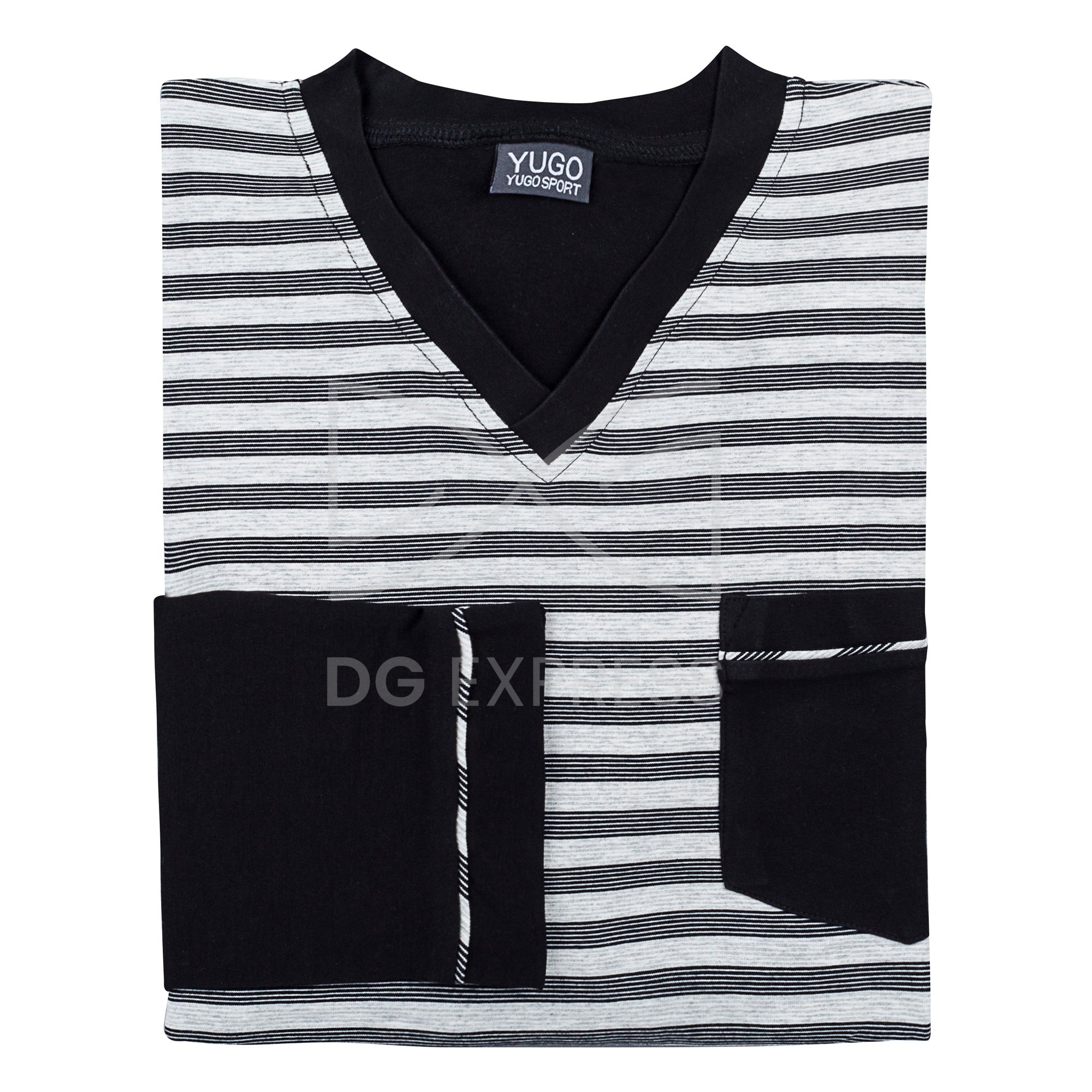 Yugo Men's Grey Stripe Pajamas #9281