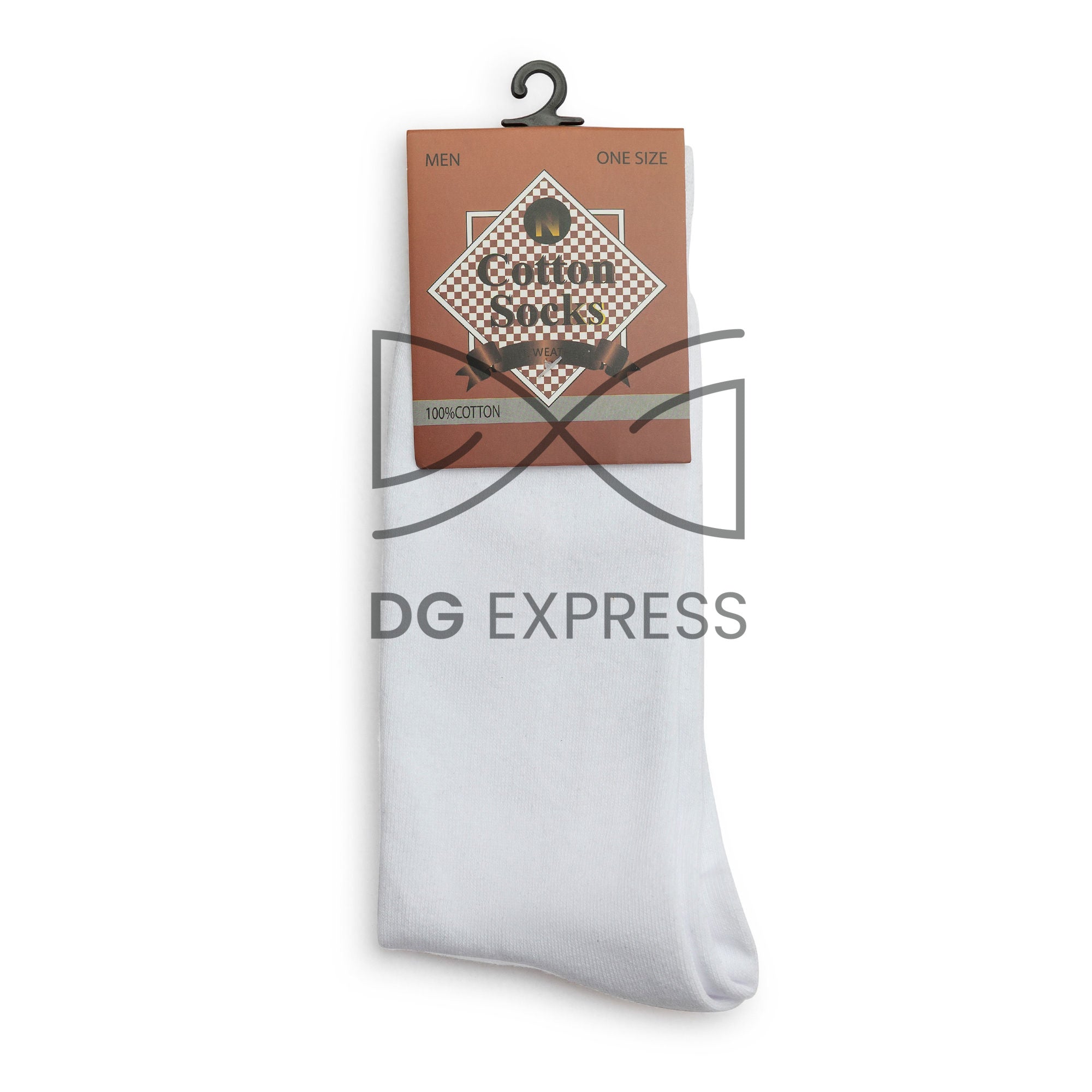 Men's White 100% Cotton Crew Socks