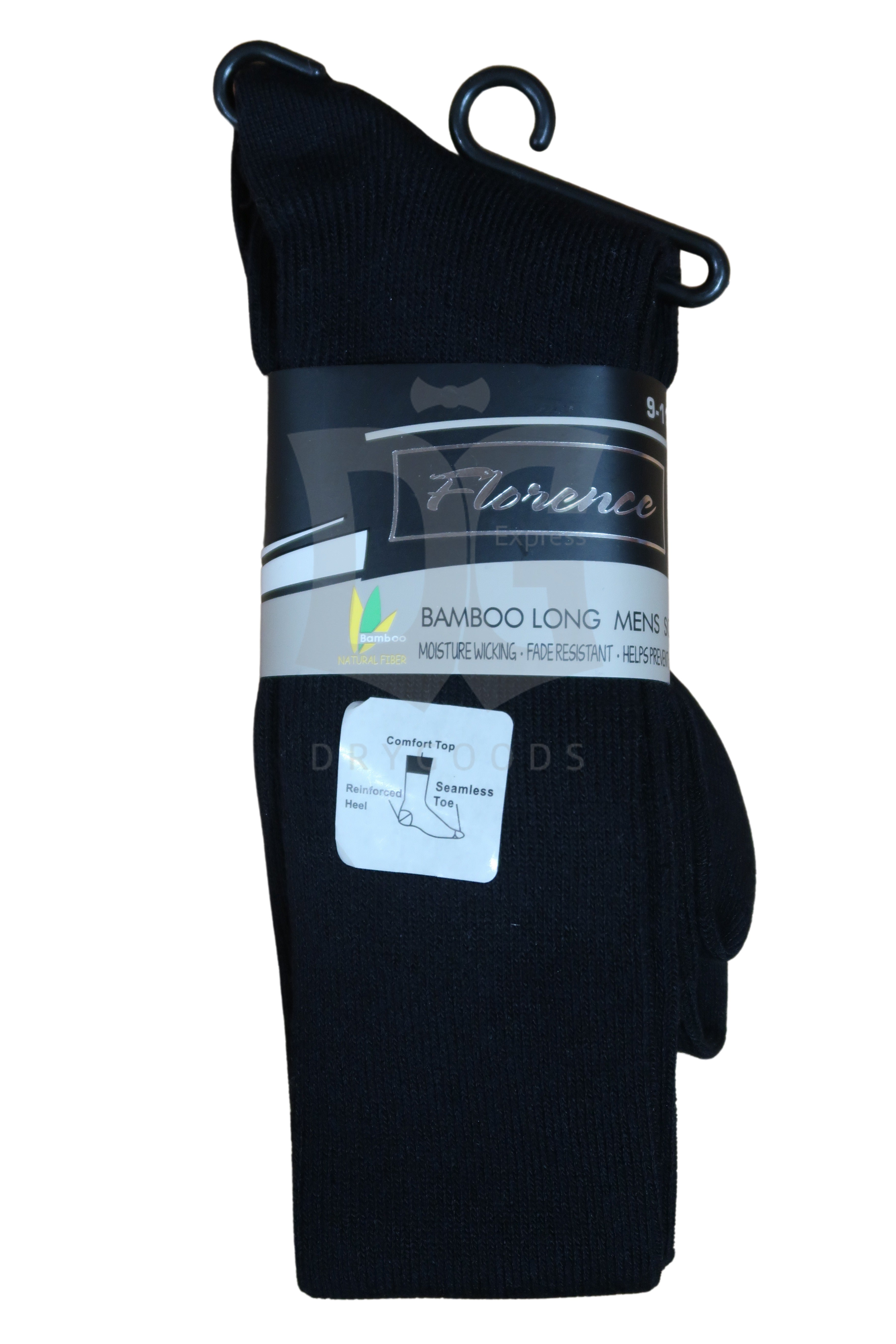 Florence Bamboo Men's Long Black Socks