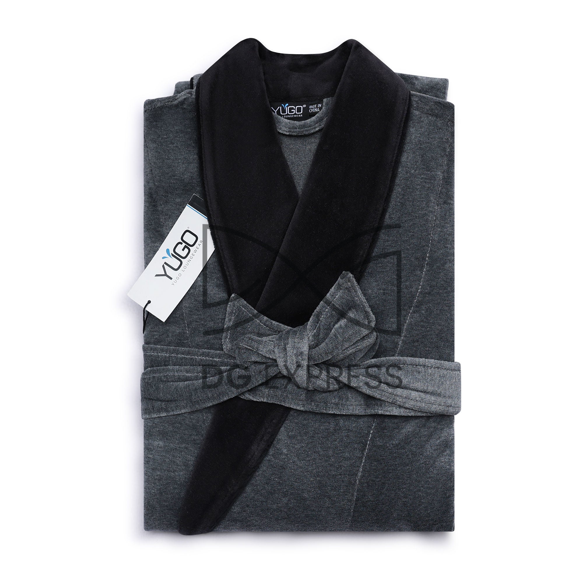 Yugo Men's Grey Velour Night Robe