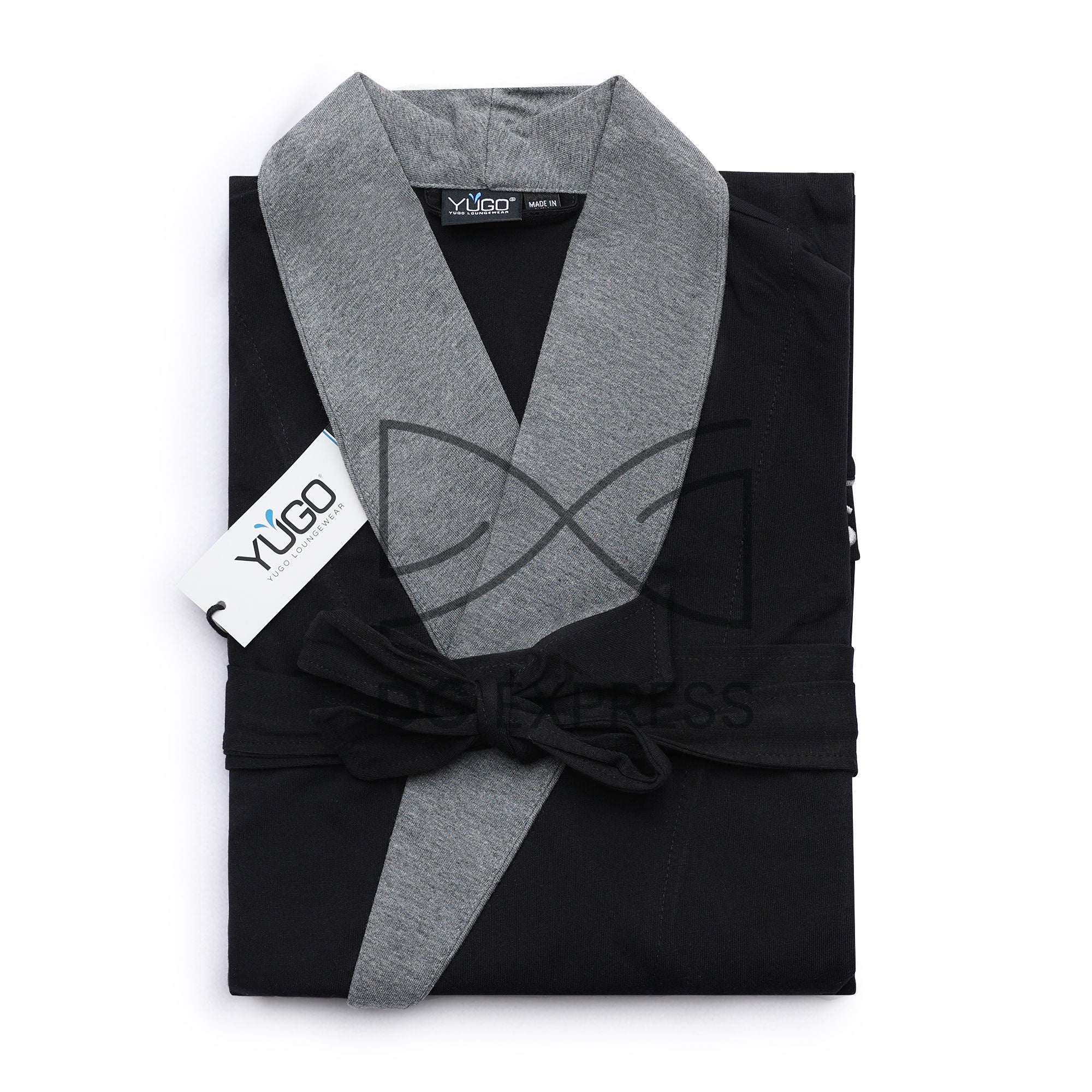 Yugo Men's Black/Grey Night Robe