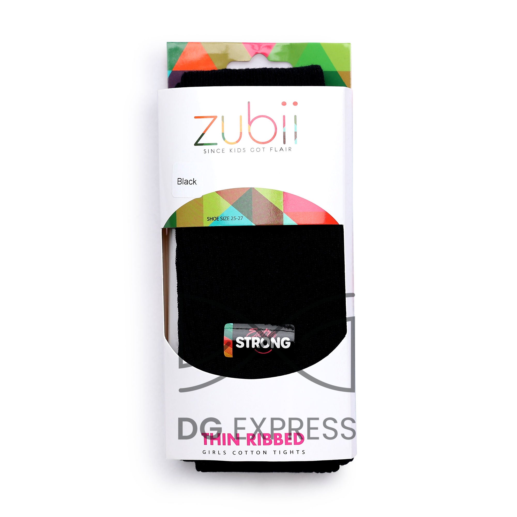 Zubi Girl's Thin Ribbed Cotton Tights