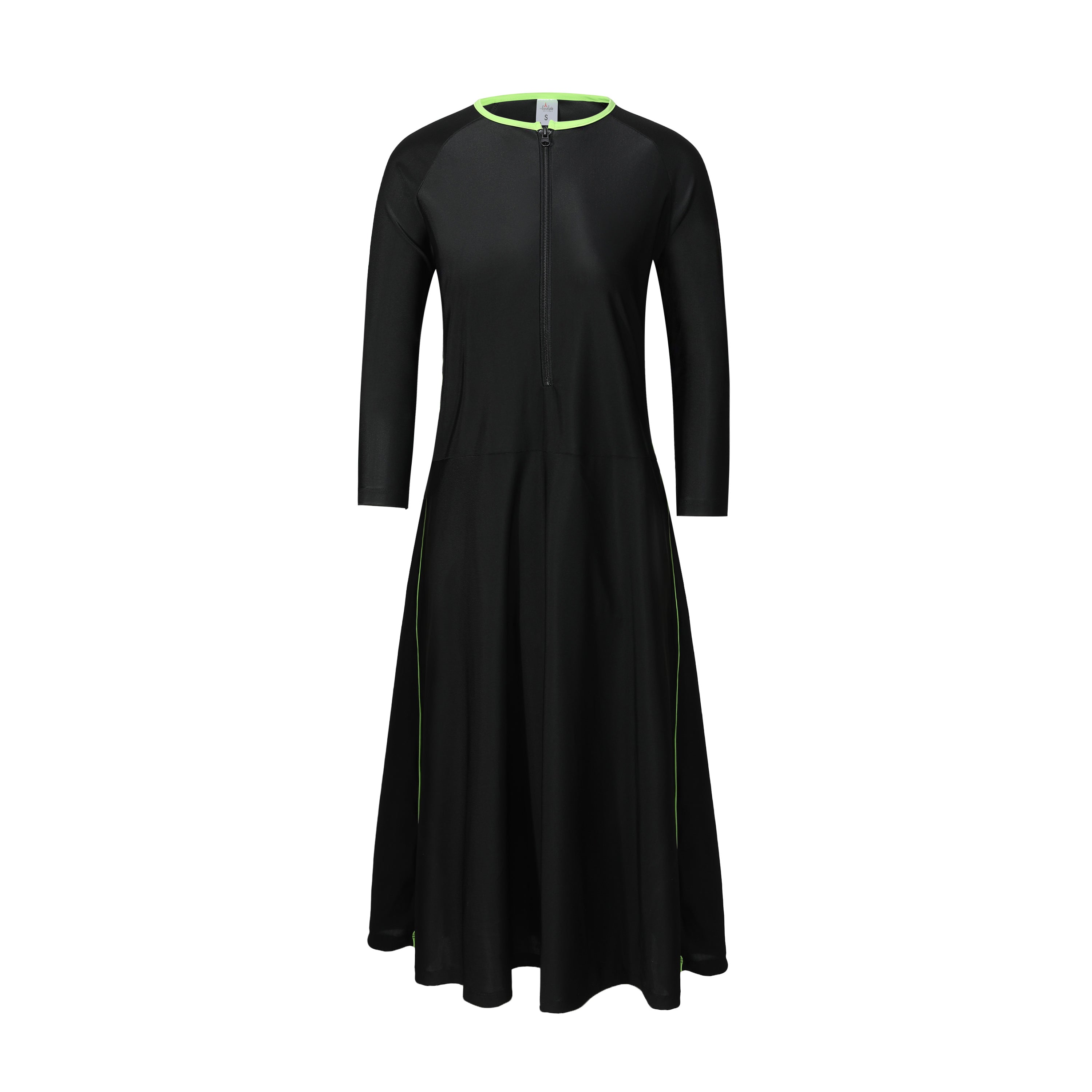 Lanskid Womens Black/Lime Swim Dress