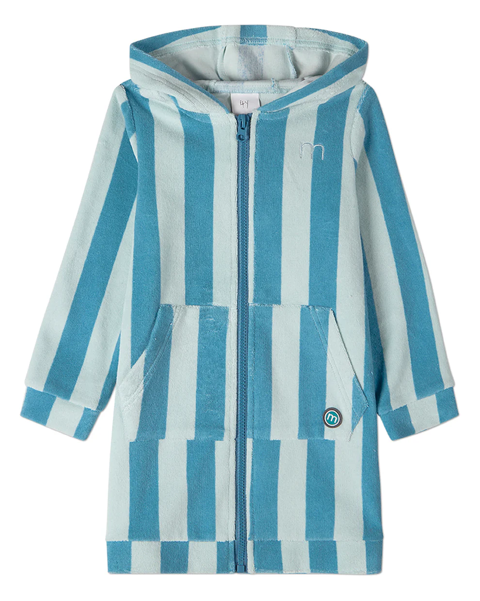 Memoi Boy's Blue Striped Terry Robe