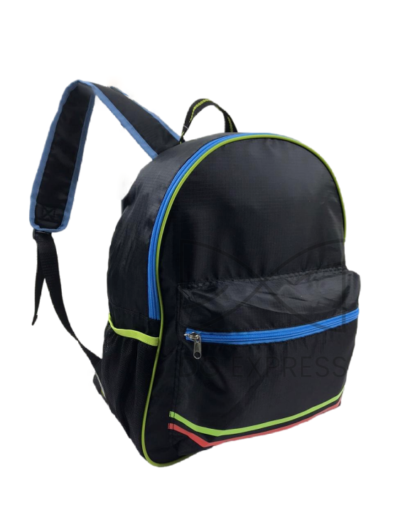 Abstract Boy's Black With Neon Trim Swim Backpack