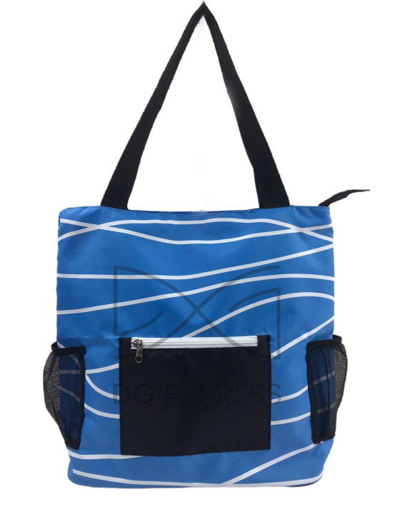 Abstract Boy's Blue Scribble Tote Bag