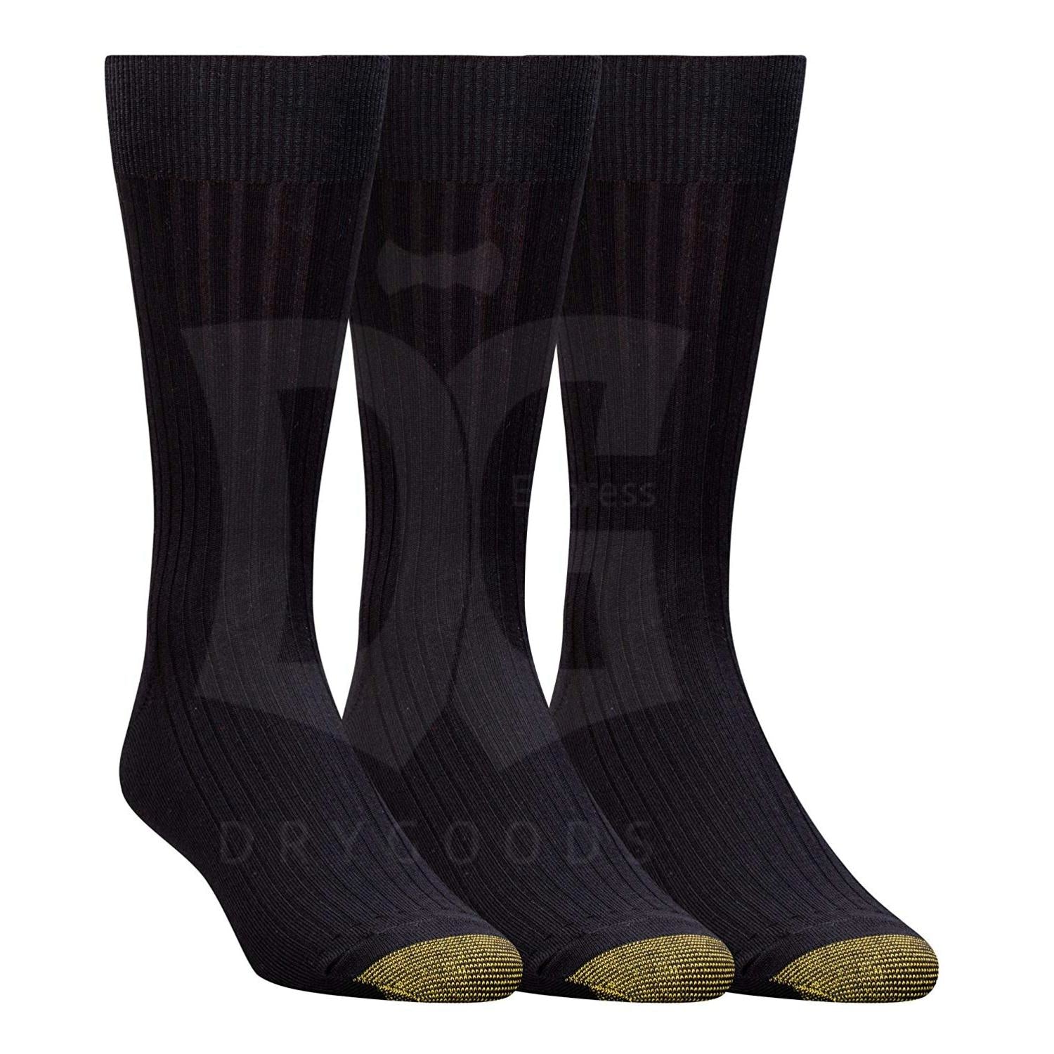 Goldtoe Mens Black Midcalf Socks