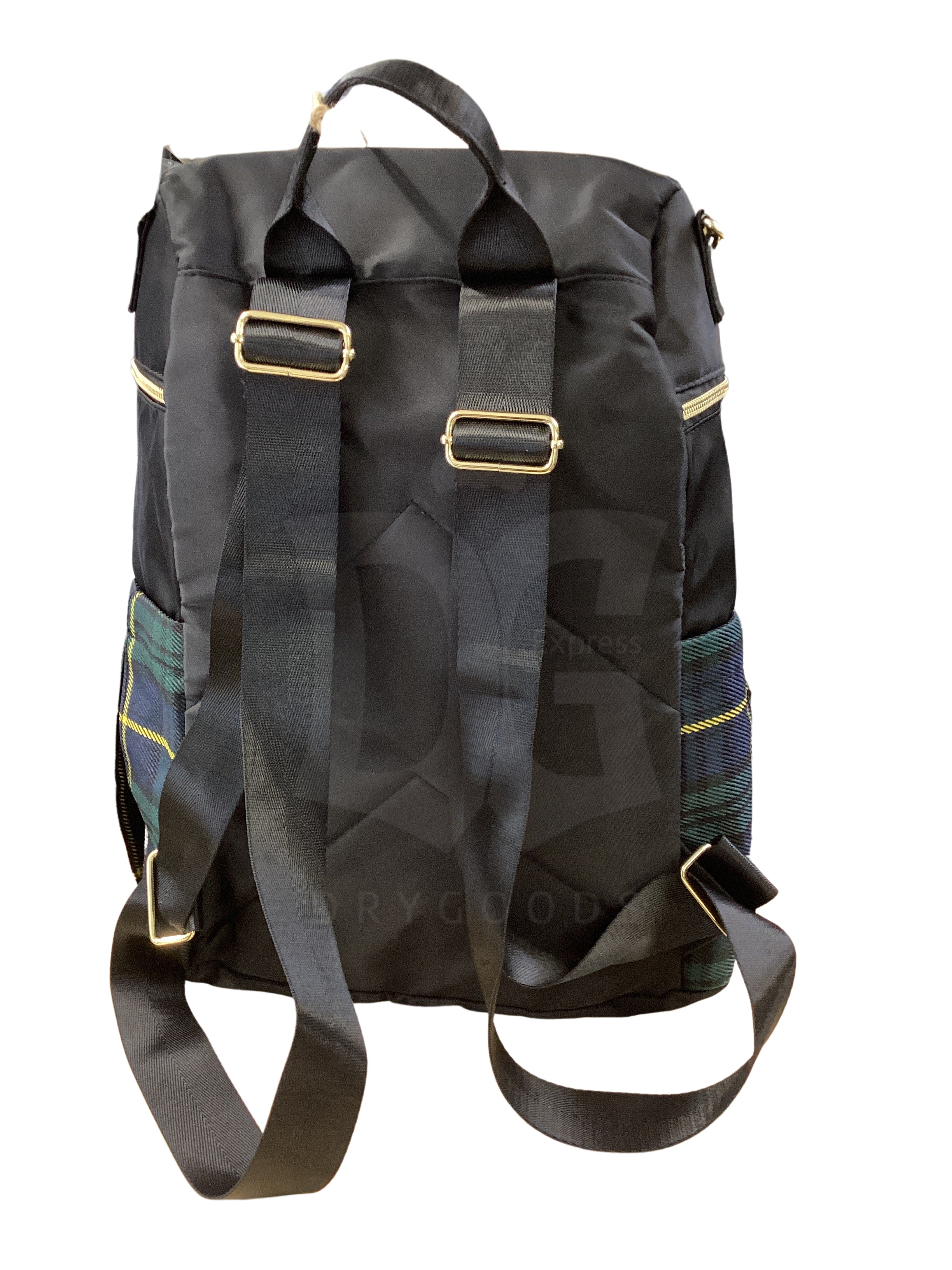 Elesac Briefcase Green Yellow Navy Plaid Backpack