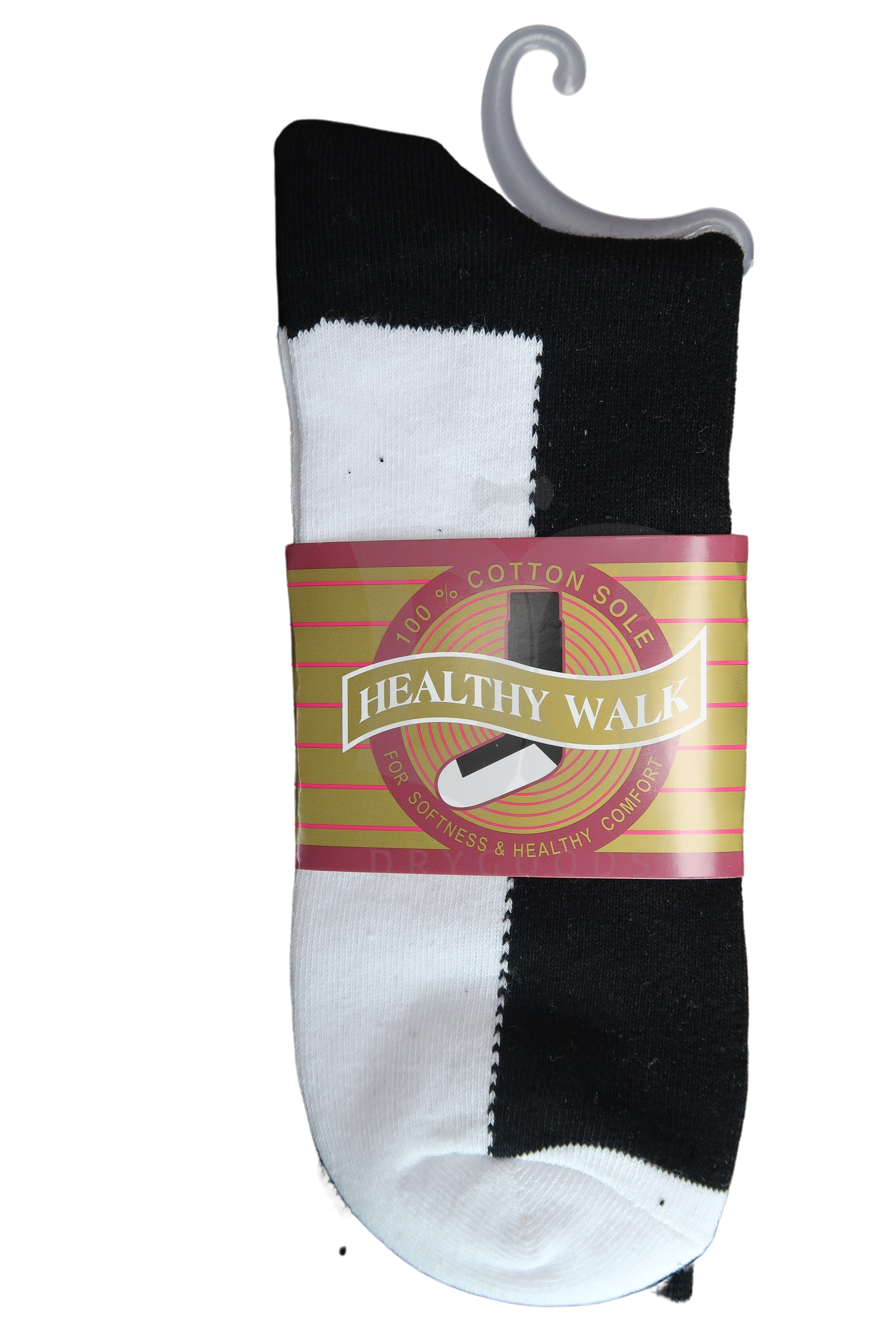 Healthy Walk Mens Black&White Socks
