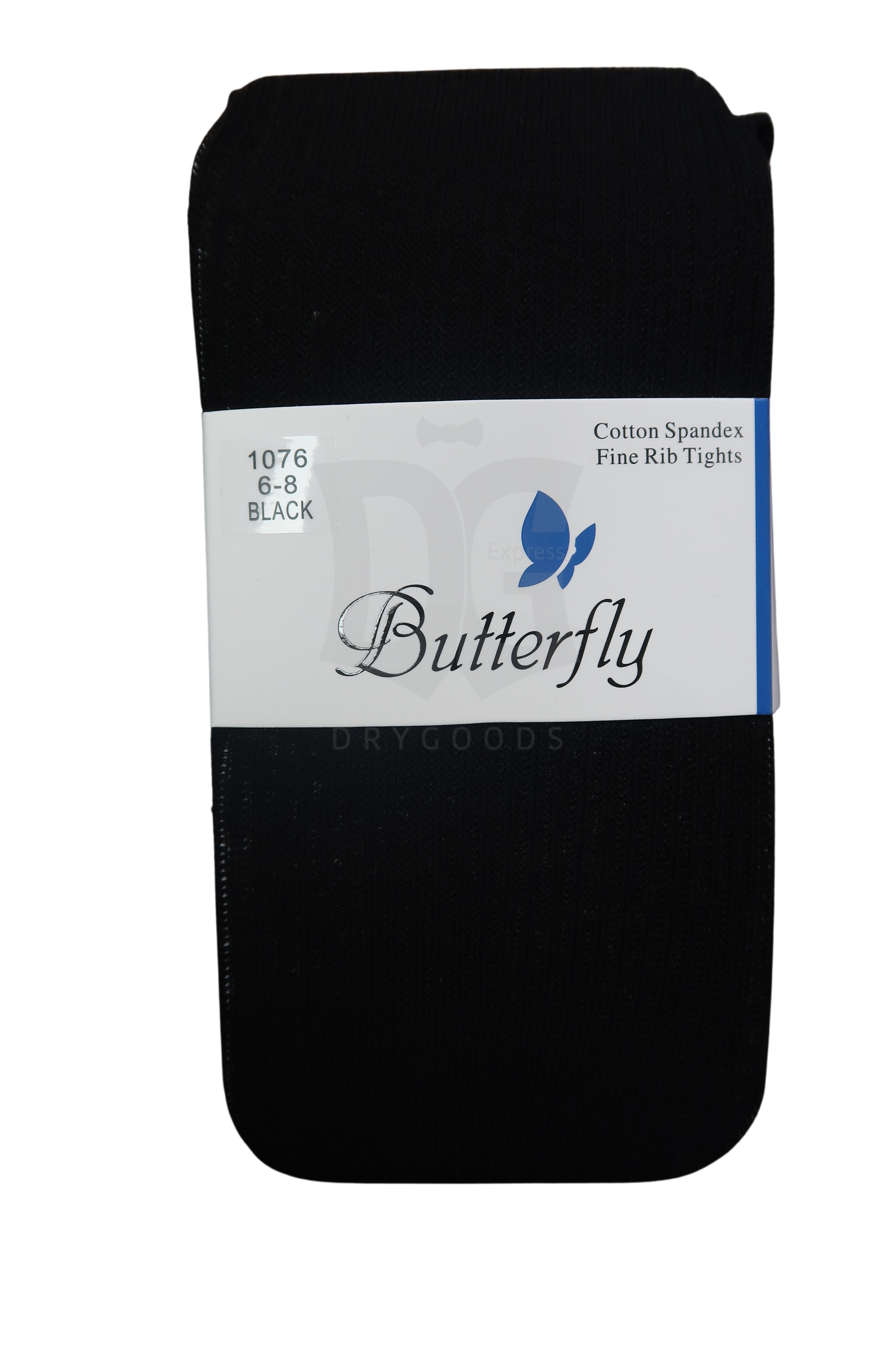Butterfly Girl's Cotton-Spandex Ribbed Tights