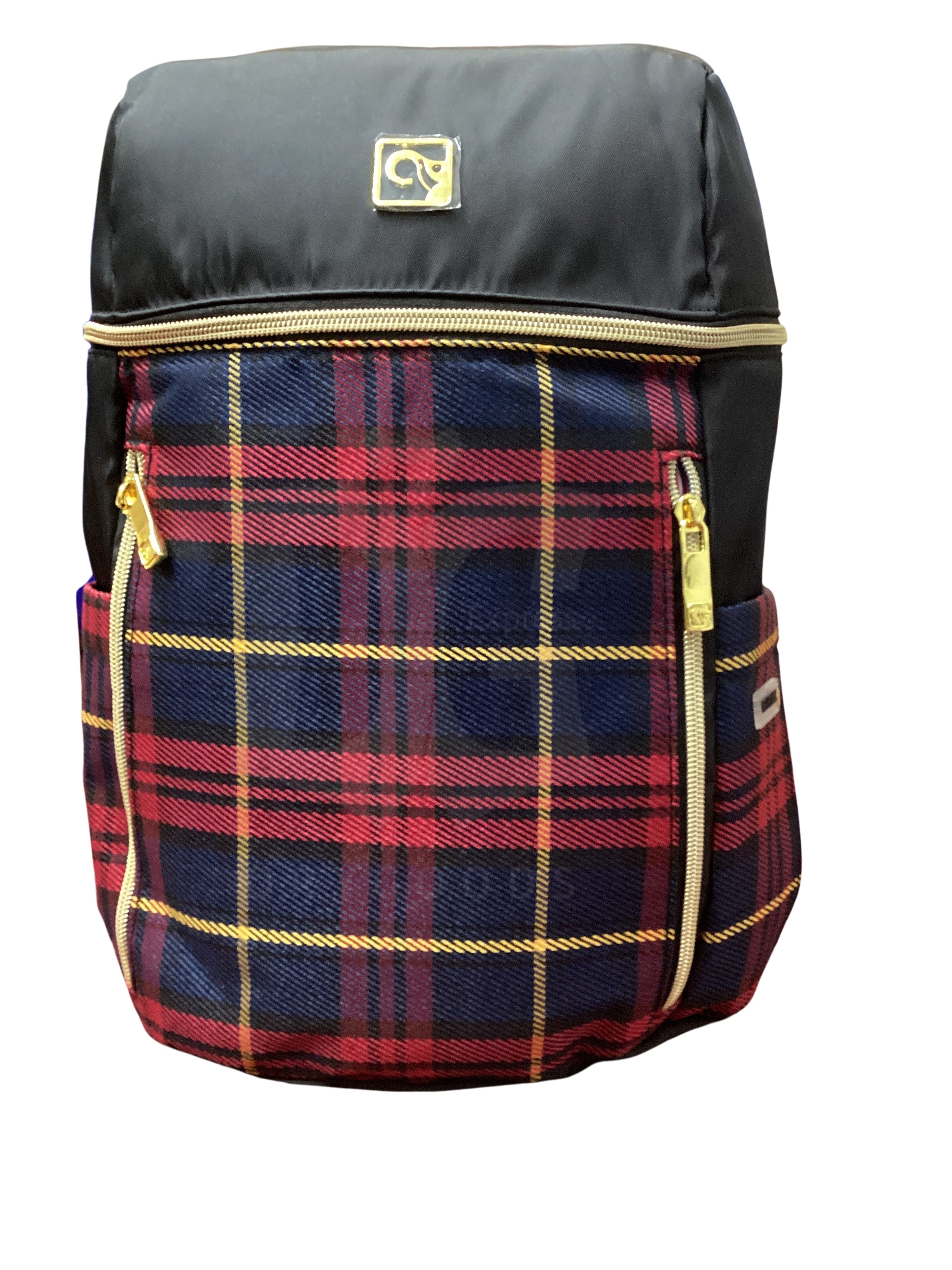 Elesac Briefcase Red Navy Yellow Plaid Backpack